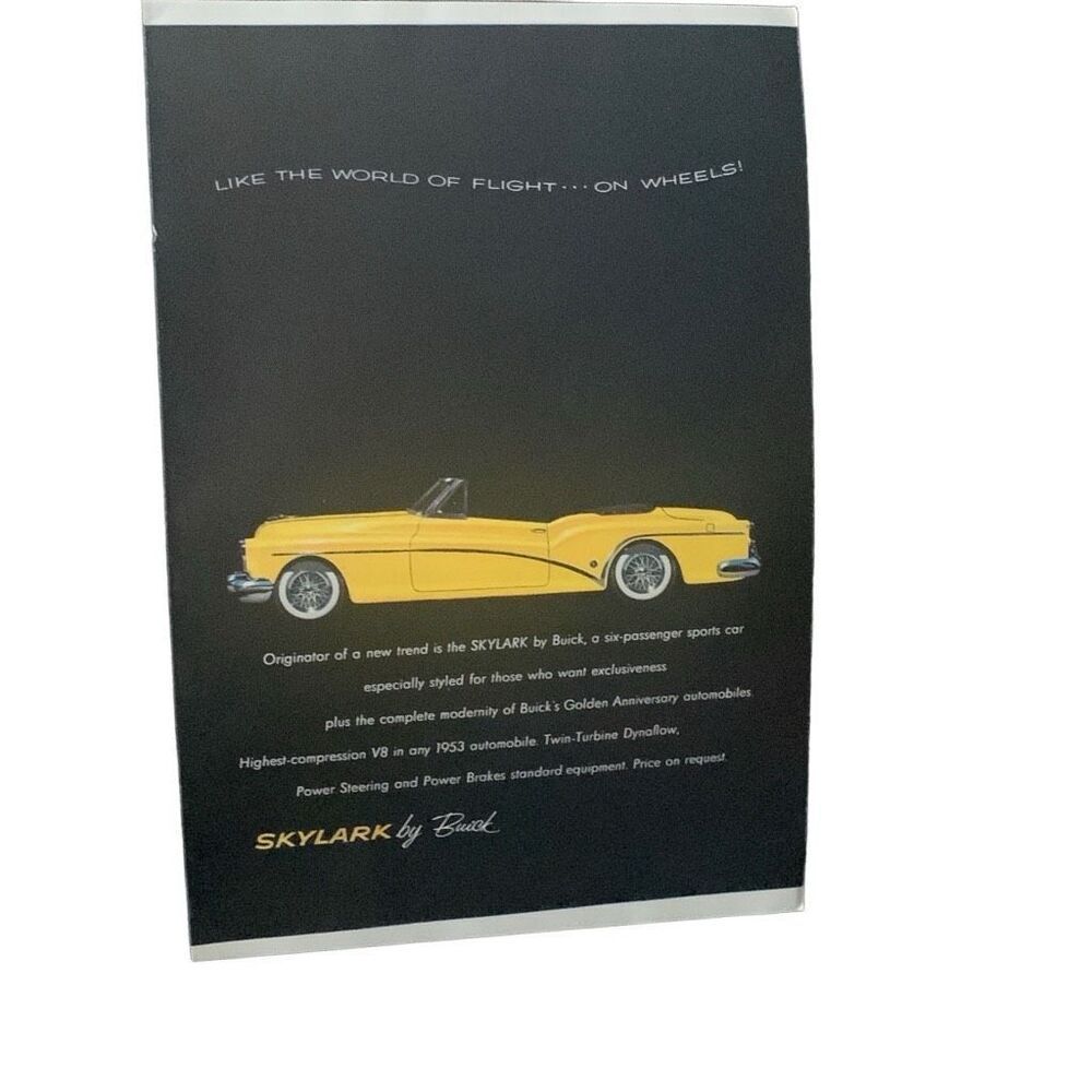 Vintage 1953 Buick Skylark Convertible Ad Advertisement